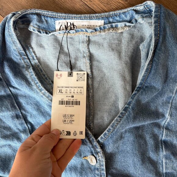 Zara Nwt Womens Denim Vest - Picture 2 of 2